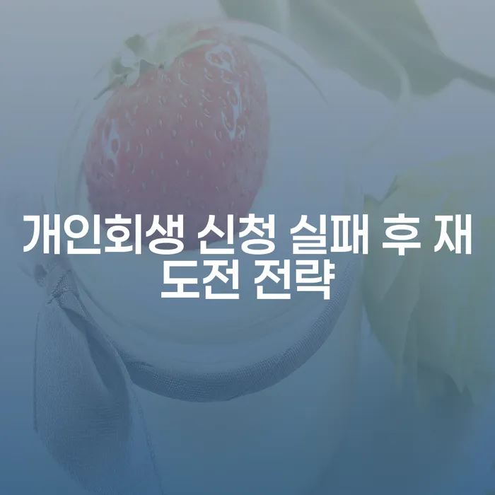 개인회생 신청 실패 후 재도전 전략, 어떻게 준비해야 할까요?